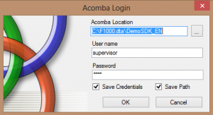 Login windows with samples of credentials